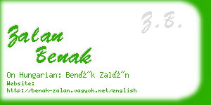 zalan benak business card